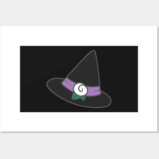 Black witches hat Posters and Art